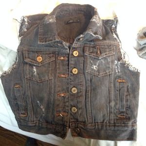 Lf grey denim vest