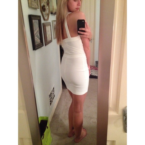 White Cut-Out Party Dress - Picture 3 of 4