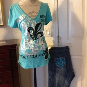 Plus size Dereon Top & Jeans