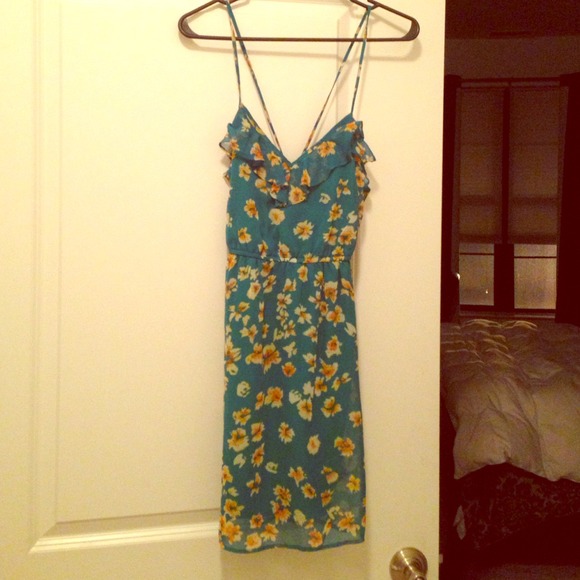 Green floral dress