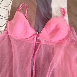 Sexy pink lingerie top