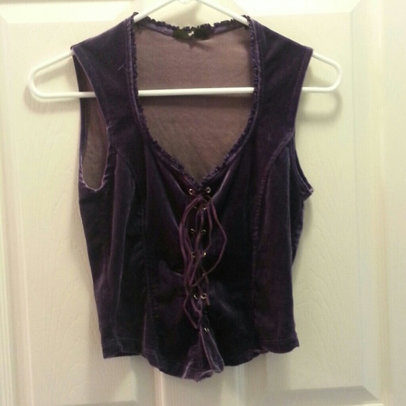 Sexy cute Purple velvet feel corset top. Steampunk - Picture 1 of 1
