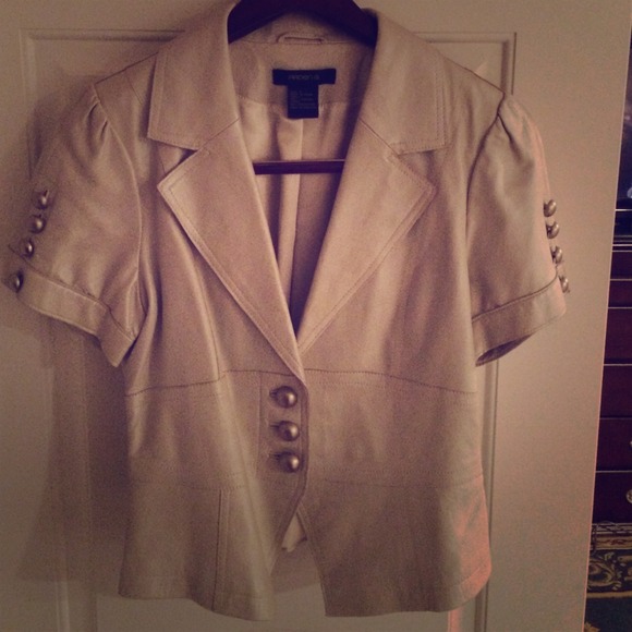 Leather opalescent blazer