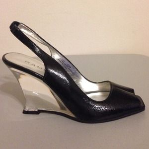 Rampage black and clear formal wedges