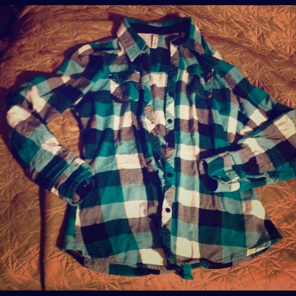 Blue, black, and white flannel :)