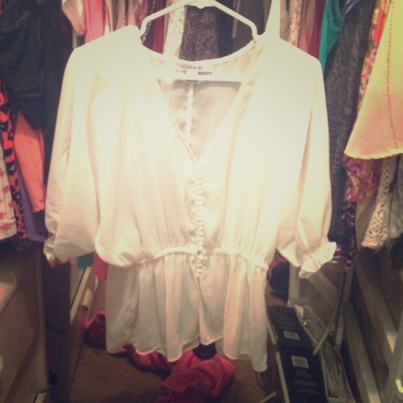 A creme blouse