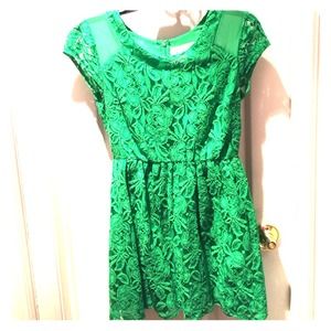 Urban outfitters neon green, lace dress