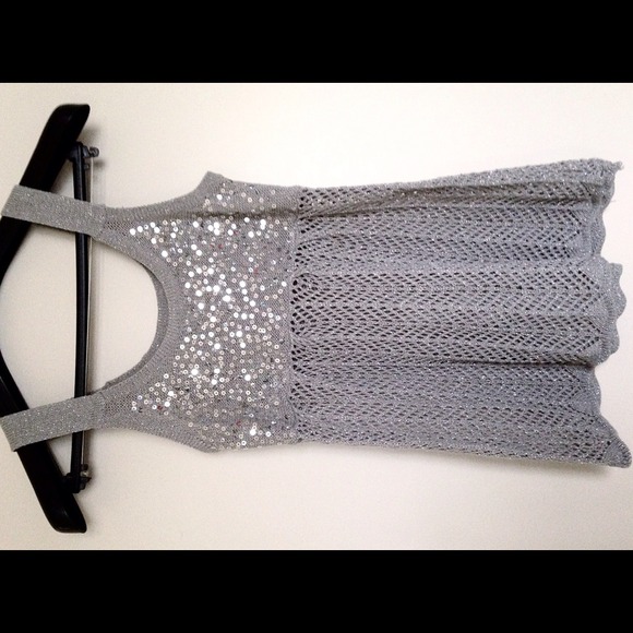 Sequin & Crochet Tank Top