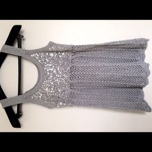 Sequin & Crochet Tank Top