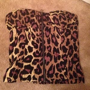strapless cheetah shirt