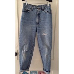 High Waist Distressed Denim