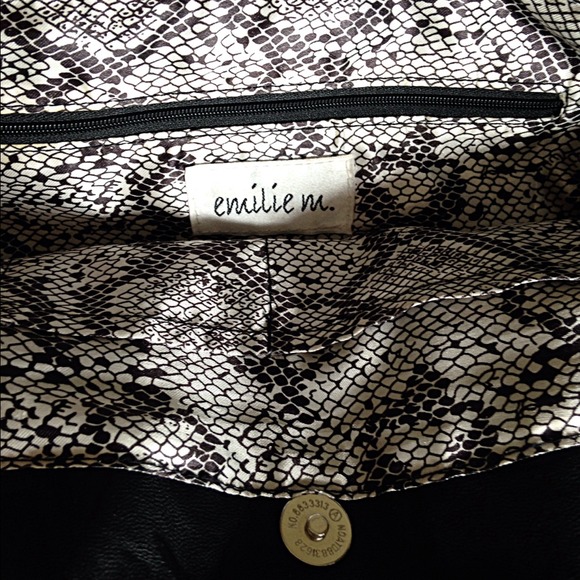 SOLD Black Faux Leather Handbag - Picture 3 of 4