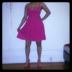 Summer Hot Pink Cotton Dress