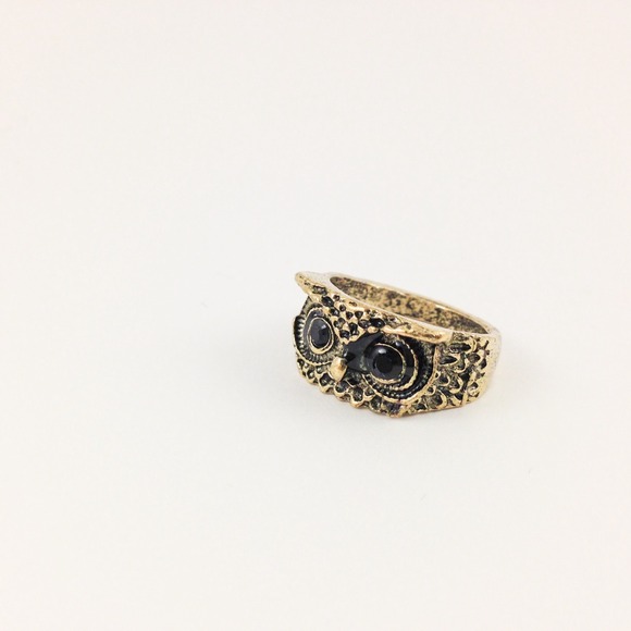 Antique Brass Owl Ring