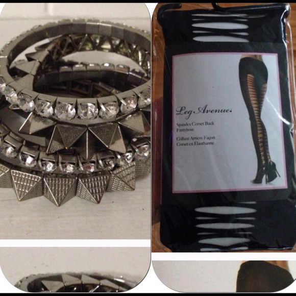 🌺BUNDLED🌺 Corset back pantyhose/Bracalet set