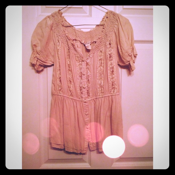 Silky 1970's Inspired Peasant Top