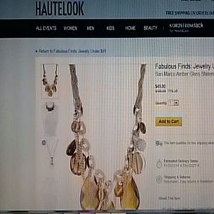 San Marco Amber Glass Statement Necklace