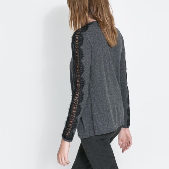 ⭕️SOLD Zara lace cardigan sweater - Picture 3 of 4