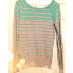 Teal Ombré Striped Sweater