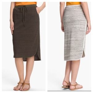 Bobeau Nordstrom Drawstring Skirt Large Army Green