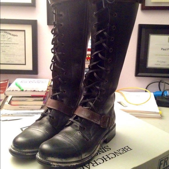 frye jenna cap toe lace up boots