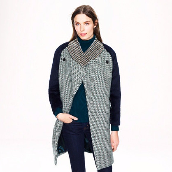 JCrew Collection Tweed Coat with Jeweled Collar - Picture 1 of 1