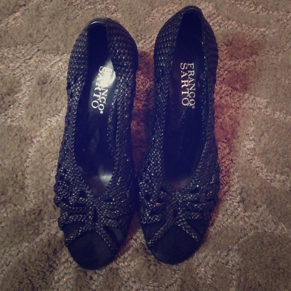 Franco Sarto Woven Peep Toe Pumps