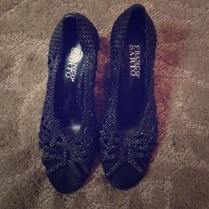 Franco Sarto Woven Peep Toe Pumps