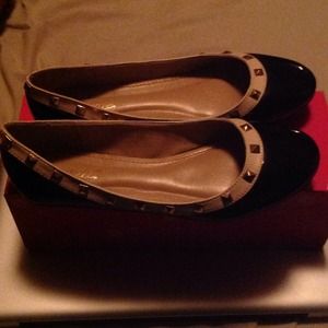Black studded flats