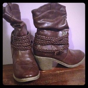 Brown western booties