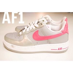 Nike AF1 / Air Force 1's (Silver/Pink)