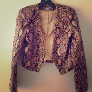 Brand New snake print faux leather jacket!