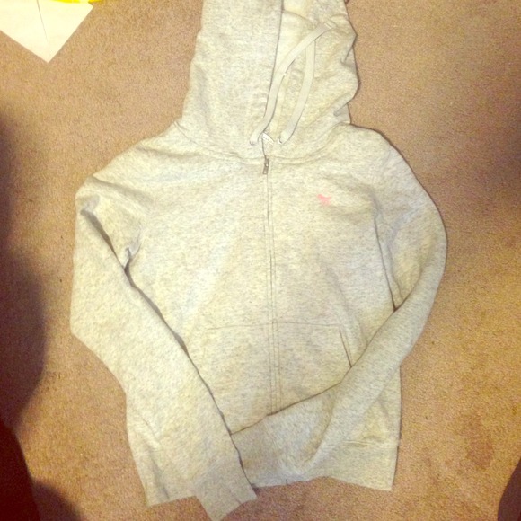 Victoria's Secret light grey zip up hoodie