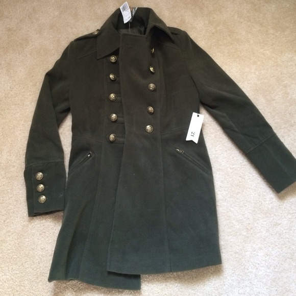 NWT Olive Green Military inspired coat.