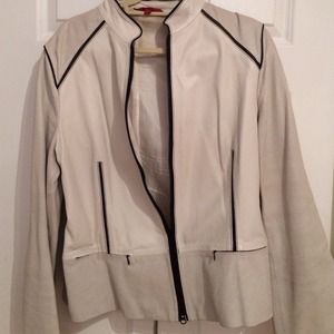 Gianfranco Ferre white Leather moto -authentic.