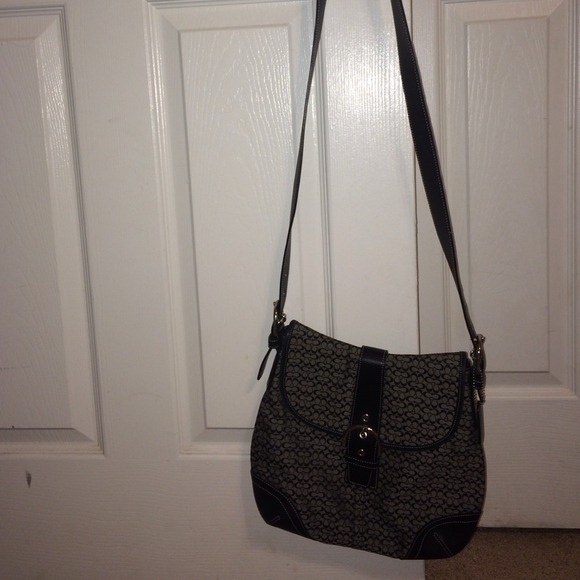 Black signature coach cross body