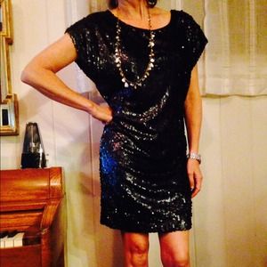 Reduced !  Black sequined dress