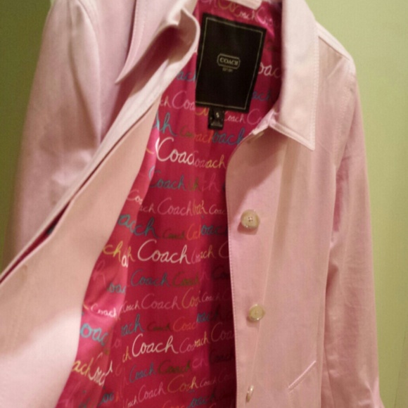 Coach Women's Pink Trench Coat - Picture 2 of 2