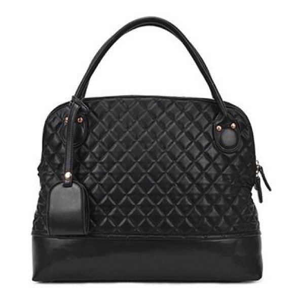Black faux leather bag