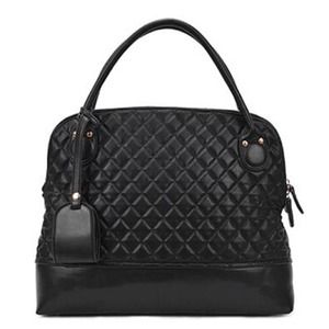Black faux leather bag