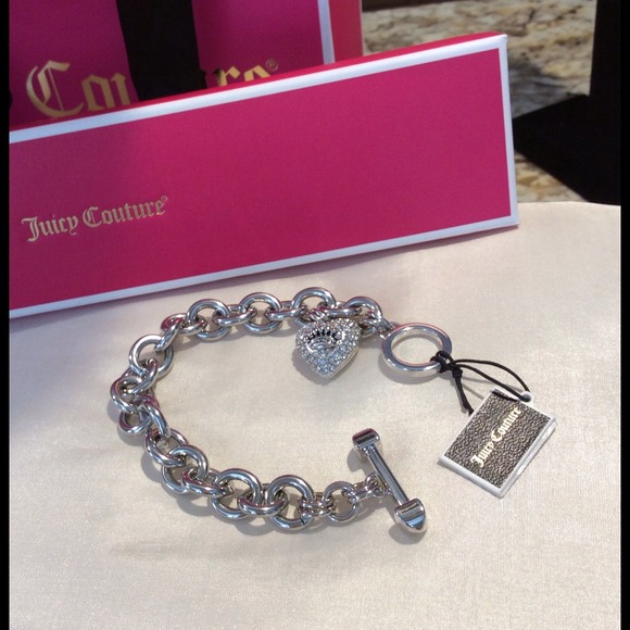 SOLD JUICY COUTURE Crystal Heart Toggle Bracelet - Picture 4 of 4