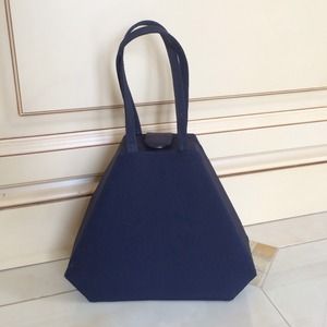 Satin Navy Hangbag