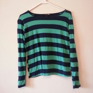 Forever 21 teal and blue striped long sleeve