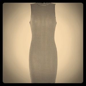 Houndstooth midi dress