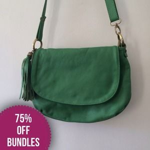 Bundle: green leather purse + pink tank top