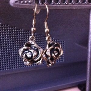 Gold floral earrings