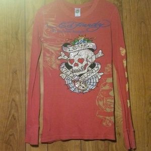 Ed Hardy Long Sleeve Top. Size Small
