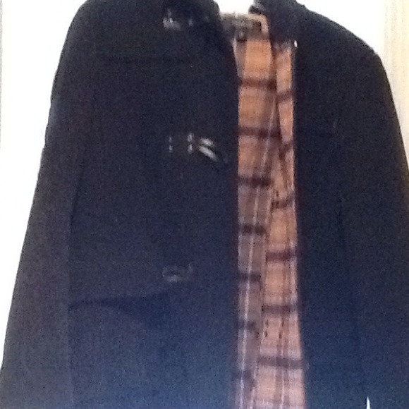 Black toggle coat with hood !!