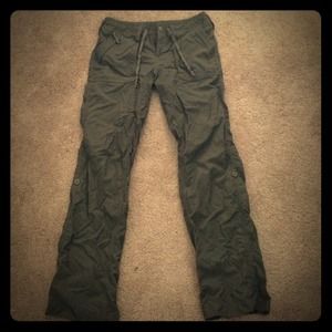 The northface army green hiking pants