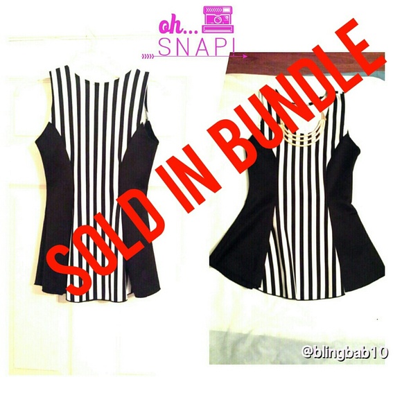 Brand new Black and white stripe top